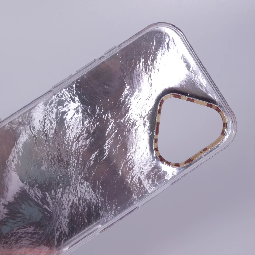 Coque iPhone 17 - Léopard marron holographique en silicone rigide effet miroir - Brun