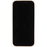 Coque iPhone 16 - Lucky stars en silicone effet cuir texturé avec étoiles vertes en relief - Vanille