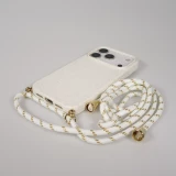 Coque iPhone 17 Pro Max - Bio Eco-Friendly nature avec cordon collier - Blanc