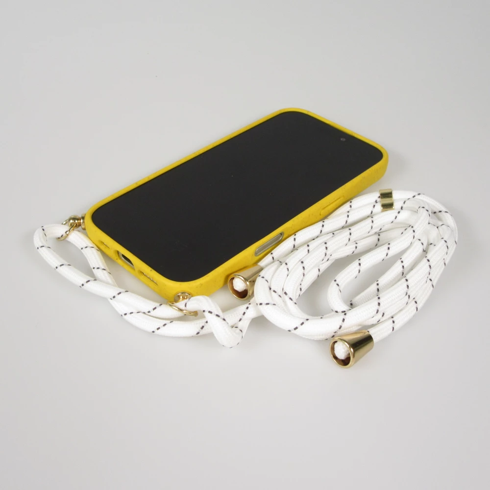 Coque iPhone 17 Pro Max - Bio Eco-Friendly nature avec cordon collier jaune