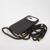 Coque iPhone 17 Pro Max - Bio Eco-Friendly nature avec cordon collier - Noir