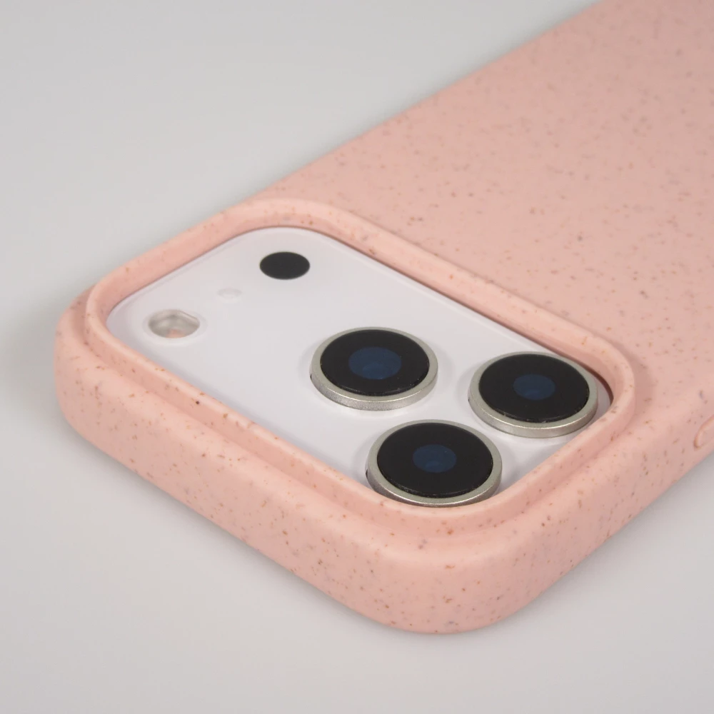 Coque iPhone 17 Pro - Bio Eco-Friendly nature avec cordon collier - Rose