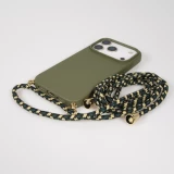 iPhone 17 Pro Case Hülle - Bio Eco-Friendly Vegan mit Handykette Necklace - Dunkelgrün
