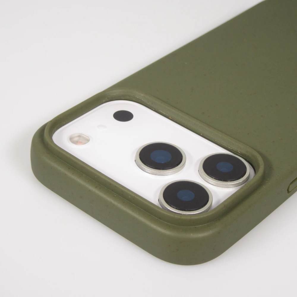 iPhone 17 Pro Case Hülle - Bio Eco-Friendly Vegan mit Handykette Necklace - Dunkelgrün