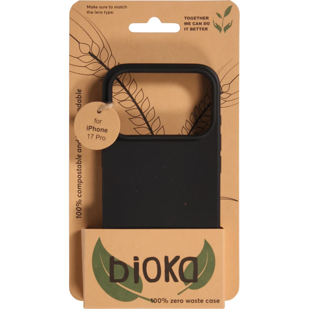 iPhone 17 Pro Case Hülle - Bioka Biologisch Abbaubar Eco-Friendly Kompostierbar - Schwarz