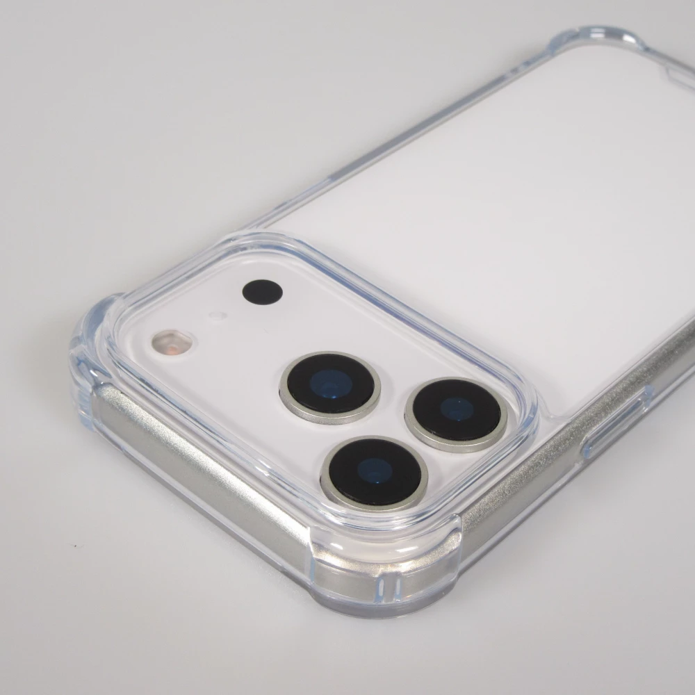 iPhone 17 Pro Max Case Hülle - Bumper Glass TPU Anti-Schock mit Acryl - Transparent