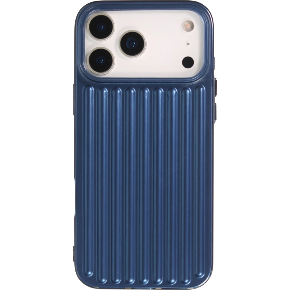 iPhone 17 Pro Case H&uuml;lle - Weiches Material mit 3D-Rillen Stylisch & lichtreflektierend - Blau