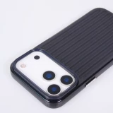 iPhone 17 Pro Case H&uuml;lle - Weiches Material mit 3D-Rillen Stylisch & lichtreflektierend - Schwarz
