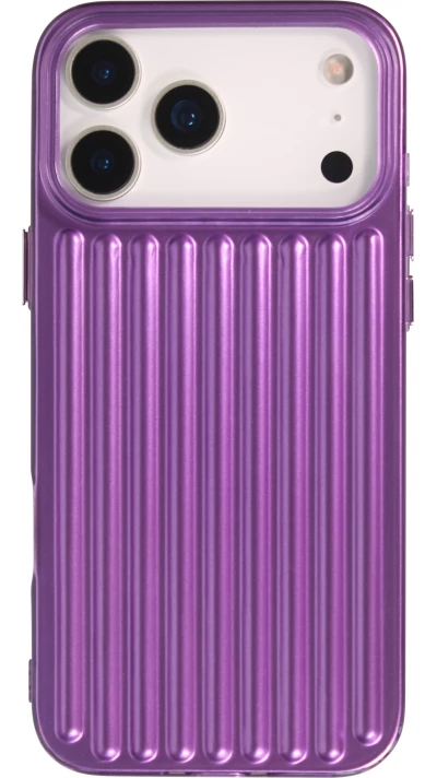 iPhone 17 Pro Max Case H&uuml;lle - Weiches Material mit 3D-Rillen Stylisch & lichtreflektierend - Violett