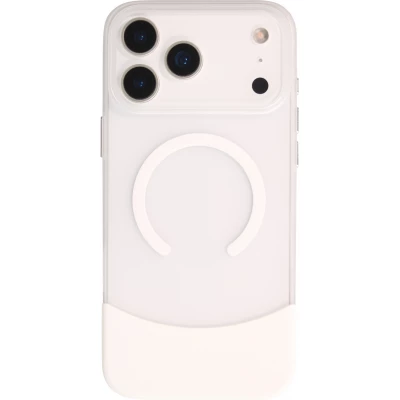 Coque iPhone 17 Pro - &Eacute;l&eacute;gance modulaire duo de textures blanc/semi-transparent avec compatibilit&eacute; MagSafe - Transparent