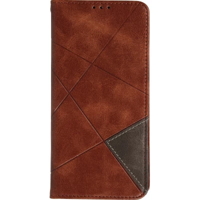 Coque iPhone 17 Pro - Flip Géometrique brun foncé