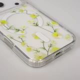 Coque iPhone 17 Pro - Floral Lianes MagSafe en silicone r&eacute;sistante - Jaune
