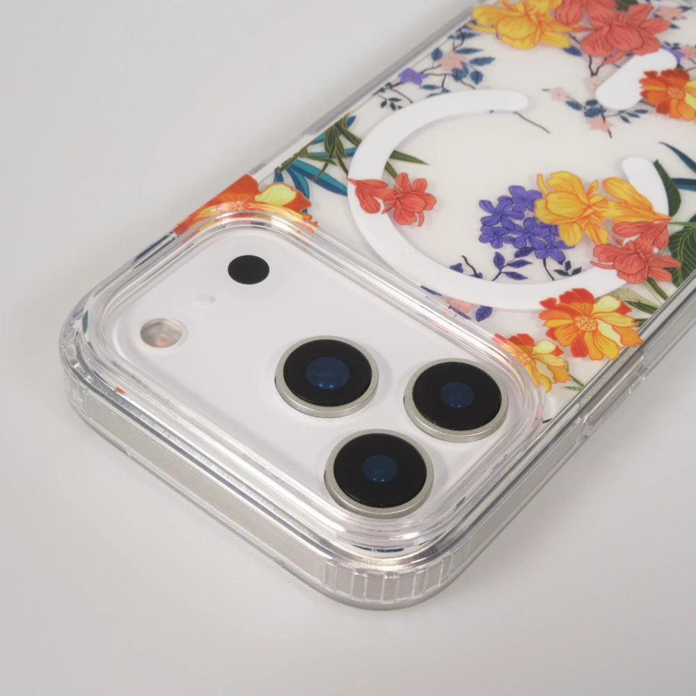 iPhone 17 Pro Case Hülle - Floral MagSafe Silikonhülle Lianen robust - Multicolor