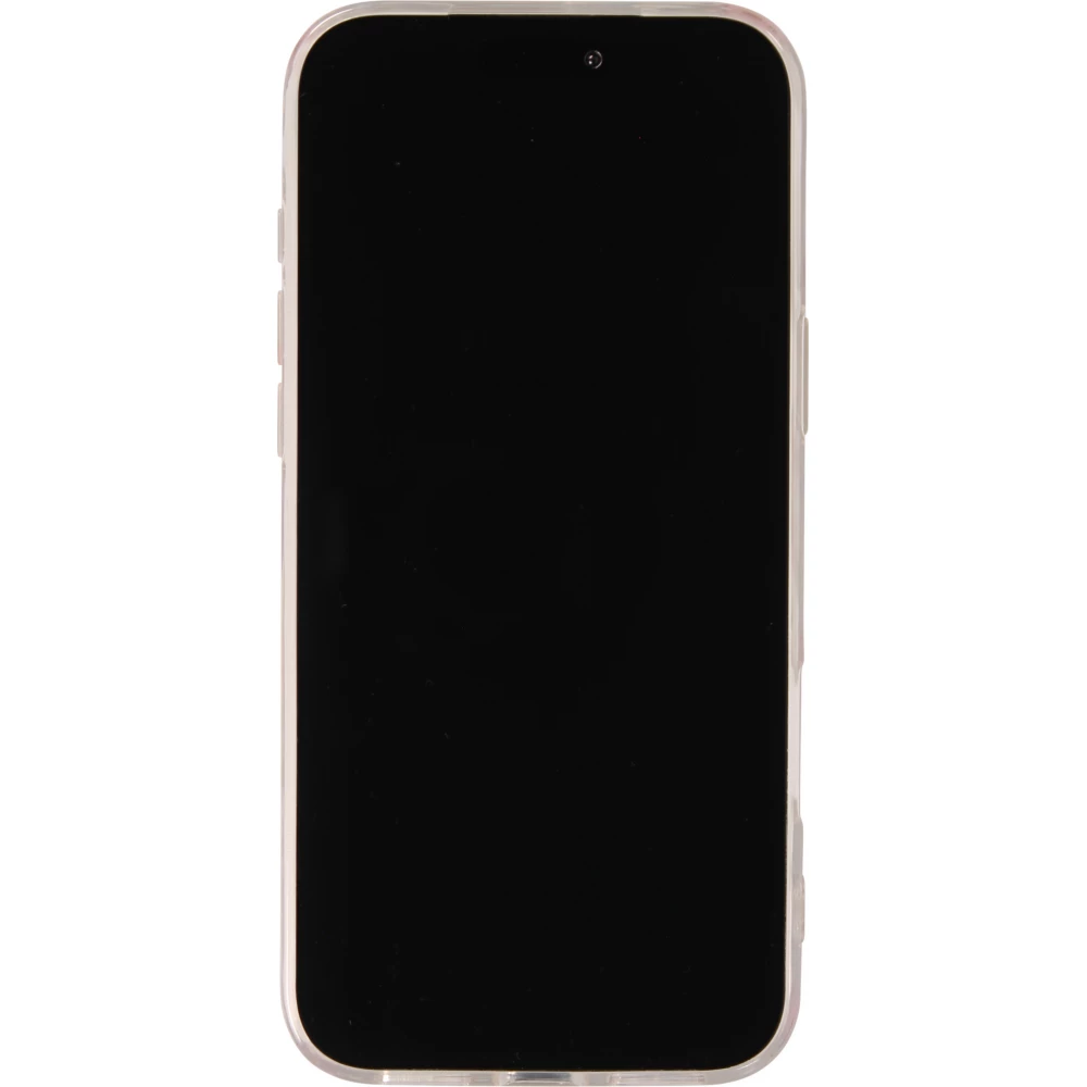 Coque iPhone 17 Pro - Gel petit coeur transparent - Blanc