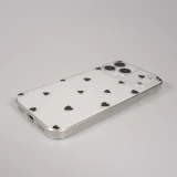 Coque iPhone 17 Pro - Gel petit coeur transparent - Noir