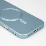 iPhone 17 Pro Max Case Hülle - Gummi weich mit Kameraschutzglas MagSafe - Blau