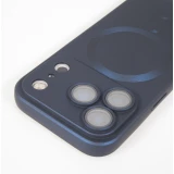 iPhone 17 Pro Max Case Hülle - Gummi weich mit Kameraschutzglas MagSafe - Dunkelblau