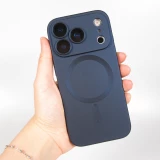 iPhone 17 Pro Max Case Hülle - Gummi weich mit Kameraschutzglas MagSafe - Dunkelblau