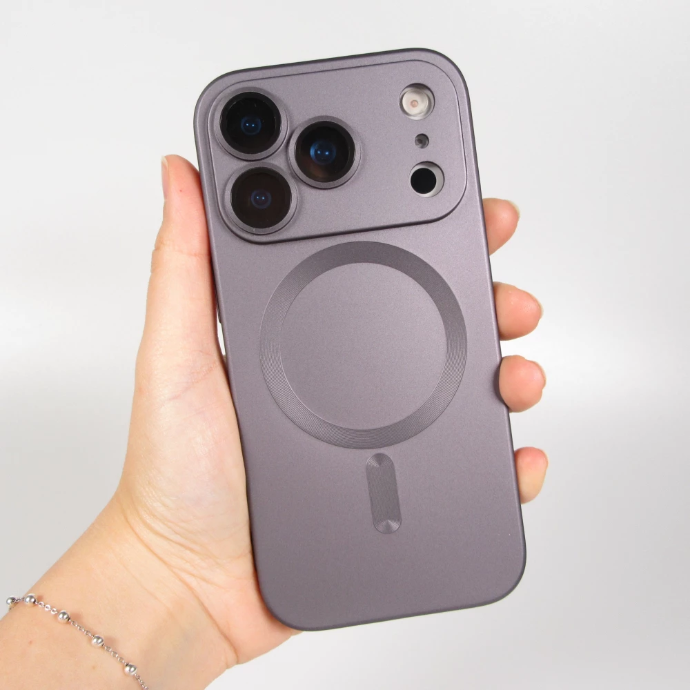 iPhone 17 Pro Max Case Hülle - Gummi weich mit Kameraschutzglas MagSafe - Dunkelgrau