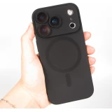 iPhone 17 Pro Max Case Hülle - Gummi weich mit Kameraschutzglas MagSafe - Schwarz