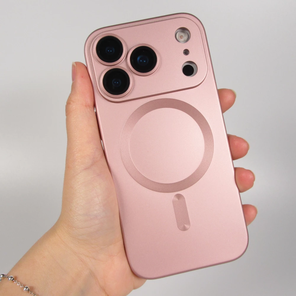 iPhone 17 Pro Max Case Hülle - Gummi weich mit Kameraschutzglas MagSafe - Rosa