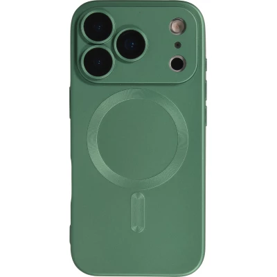 iPhone 17 Pro Max Case Hülle - Gummi weich mit Kameraschutzglas MagSafe - Grün
