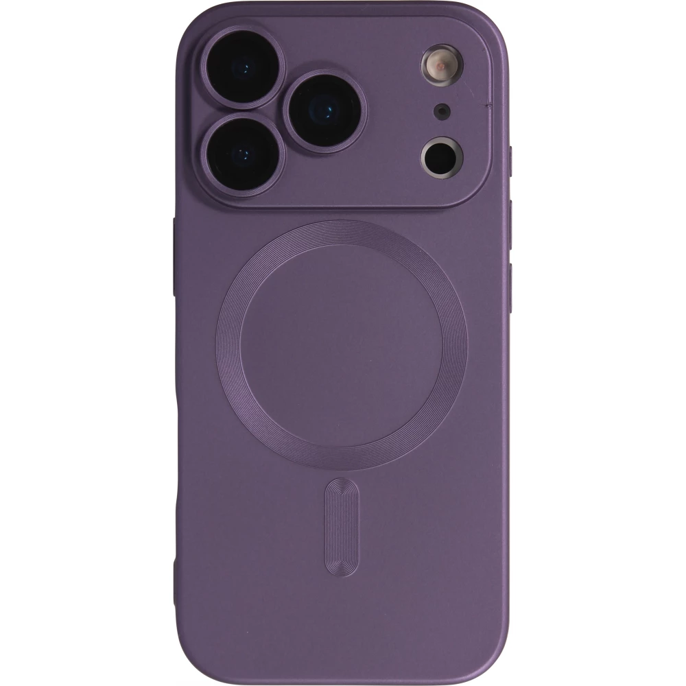 Coque iPhone 17 Pro Max - Gel souple avec vitre de protection caméra MagSafe - Violet