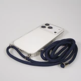 Hülle iPhone 17 Pro Max - Gummi transparent mit Seil blau