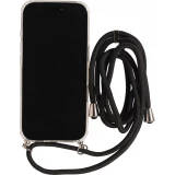 Hülle iPhone 17 Pro Max - Gummi transparent mit Seil - Schwarz