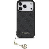 iPhone 17 Pro Case Hülle - Guess 4G Charm Elegante Schutz Raffiniertes Design Trendaccessoire - Grau