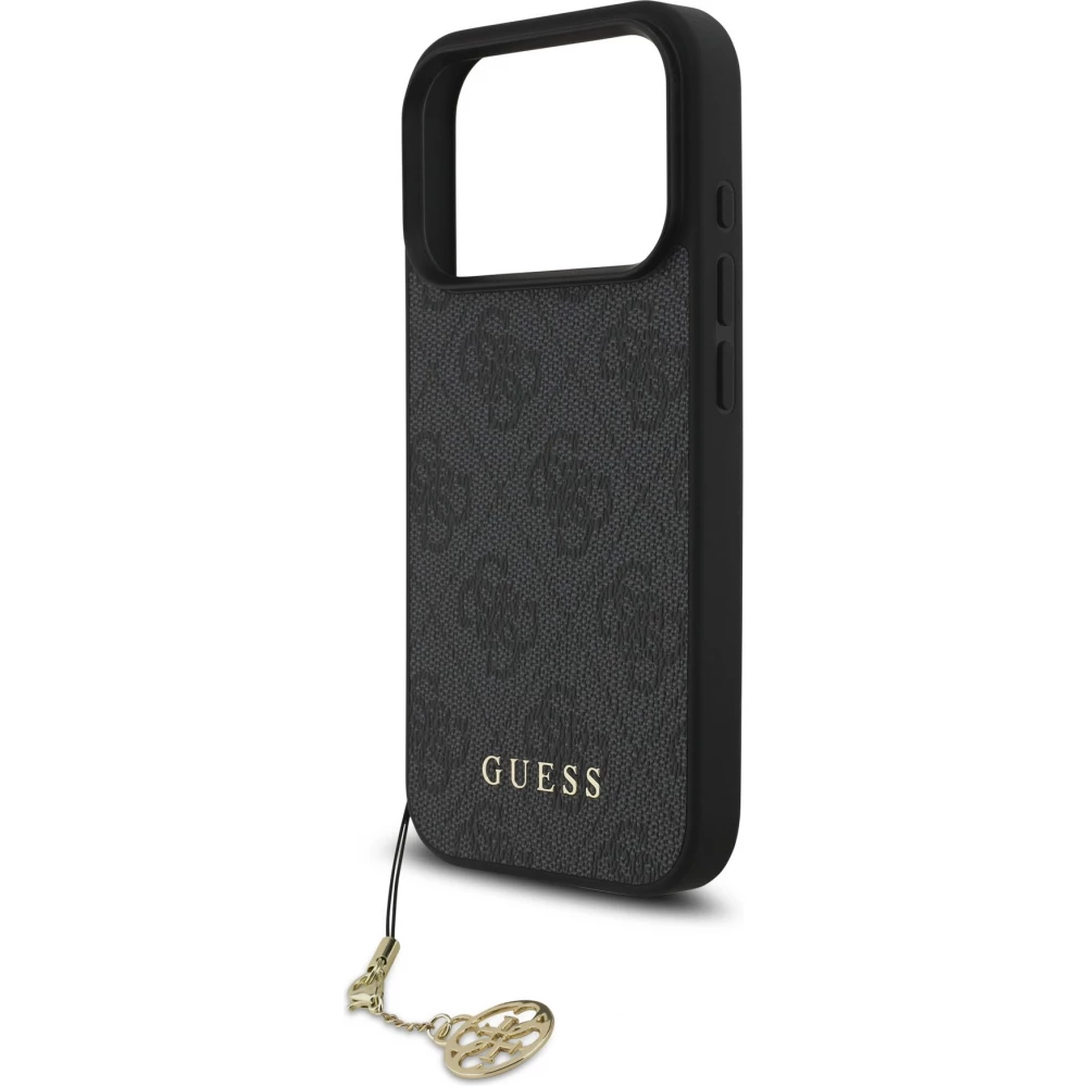 iPhone 17 Pro Case Hülle - Guess 4G Charm Elegante Schutz Raffiniertes Design Trendaccessoire - Grau