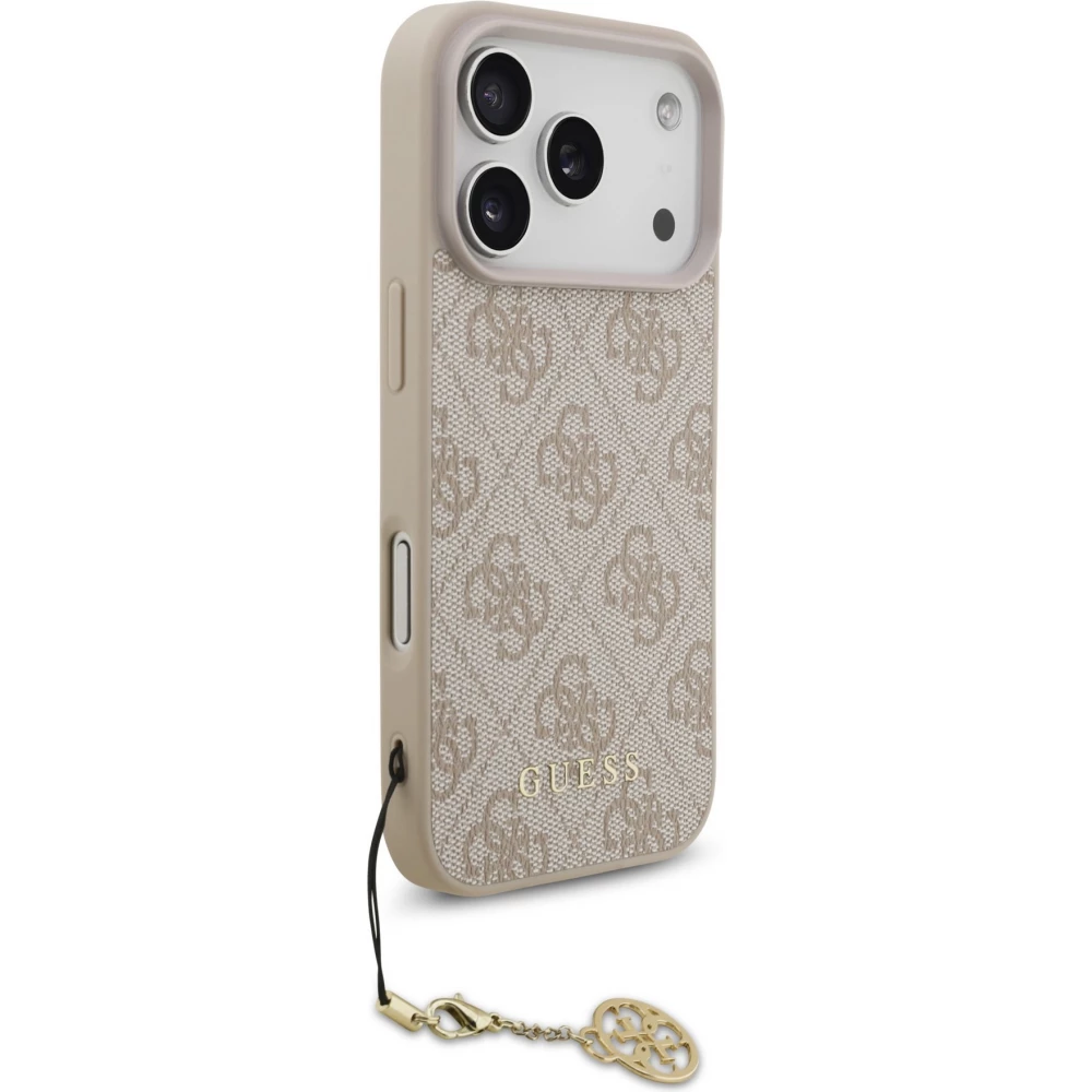 Coque iPhone 17 Pro - Guess 4G charm protection élégante design raffiné accessoire tendance - Rose