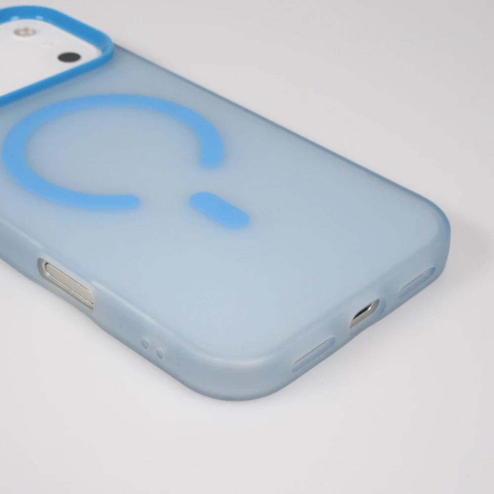 iPhone 17 Pro Max Case Hülle - Jelly Color Semi-transparent mit MagSafe - Orange - Blau