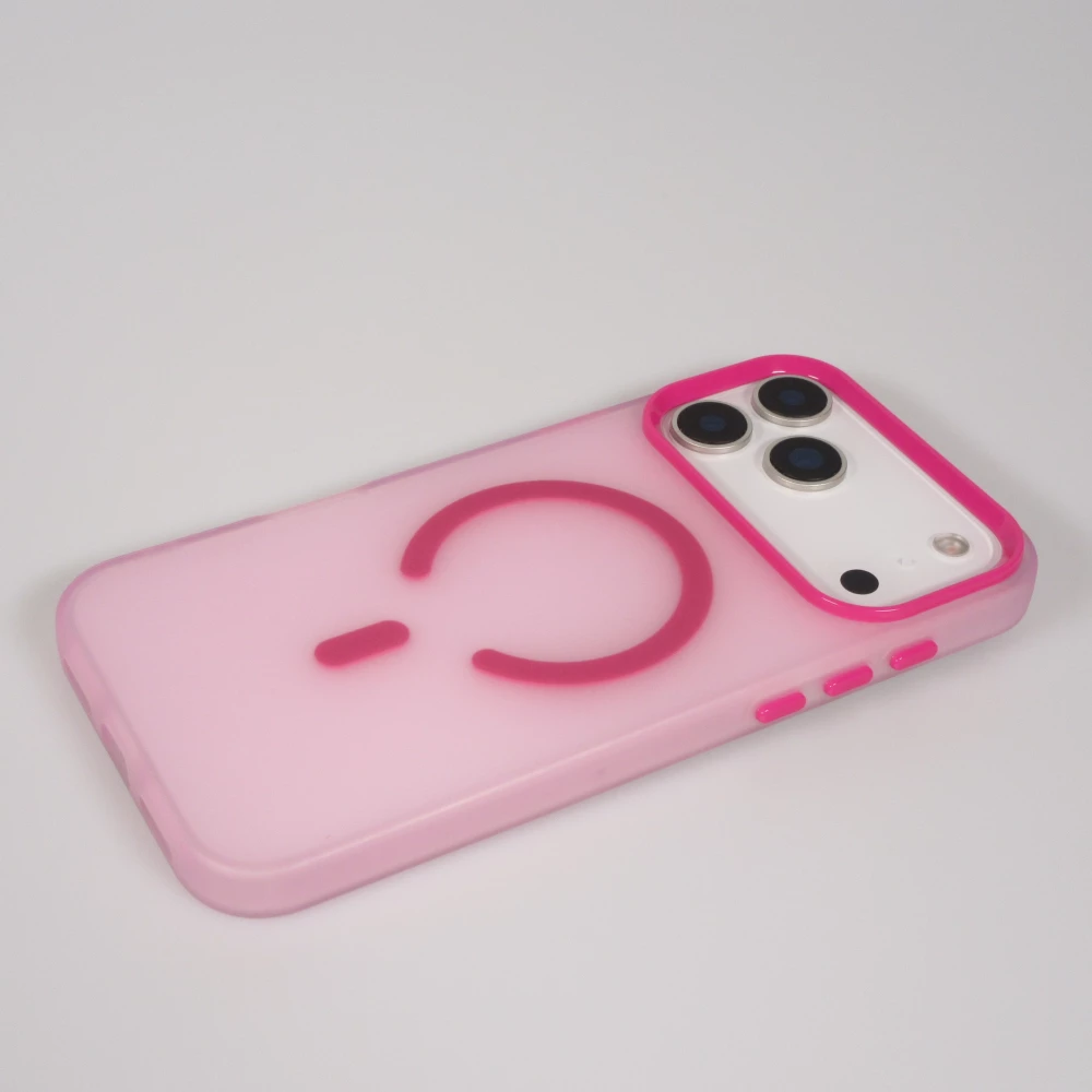 Coque iPhone 17 Pro Max - Jelly Color semi-transparent avec MagSafe - Rose