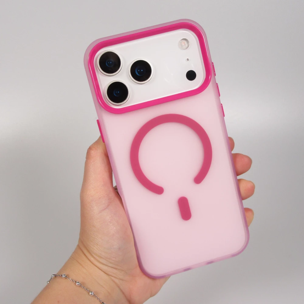 Coque iPhone 17 Pro Max - Jelly Color semi-transparent avec MagSafe - Rose