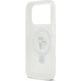 Coque iPhone 17 Pro - Karl Lagerfeld et Choupette Ringstand MagSafe avec anneau support - Blanc