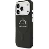 Coque iPhone 17 Pro - Karl Lagerfeld PU RSG Logo MagSafe &eacute;l&eacute;gante et protectrice - Noir