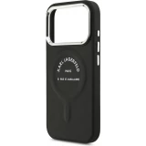 Coque iPhone 17 Pro - Karl Lagerfeld PU RSG Logo MagSafe &eacute;l&eacute;gante et protectrice - Noir