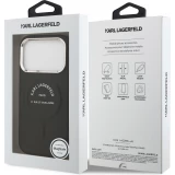 Coque iPhone 17 Pro - Karl Lagerfeld PU RSG Logo MagSafe &eacute;l&eacute;gante et protectrice - Noir