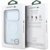 Coque iPhone 17 Pro - Lacoste IML petit piqu&eacute; m&eacute;tal MagSafe protection &eacute;l&eacute;gante et durable - Transparent