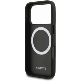 Coque iPhone 17 Pro - Lacoste Petit Pique MagSafe avec logo m&eacute;tal protection &eacute;l&eacute;gante et durable - Noir