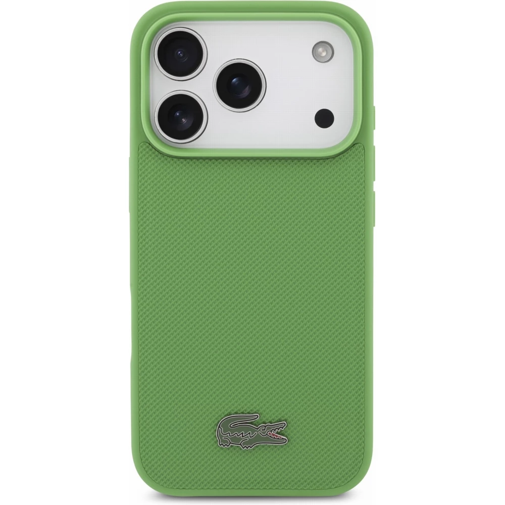 Coque iPhone 17 Pro - Lacoste Petit Pique MagSafe avec logo métal protection élégante et durable - Vert