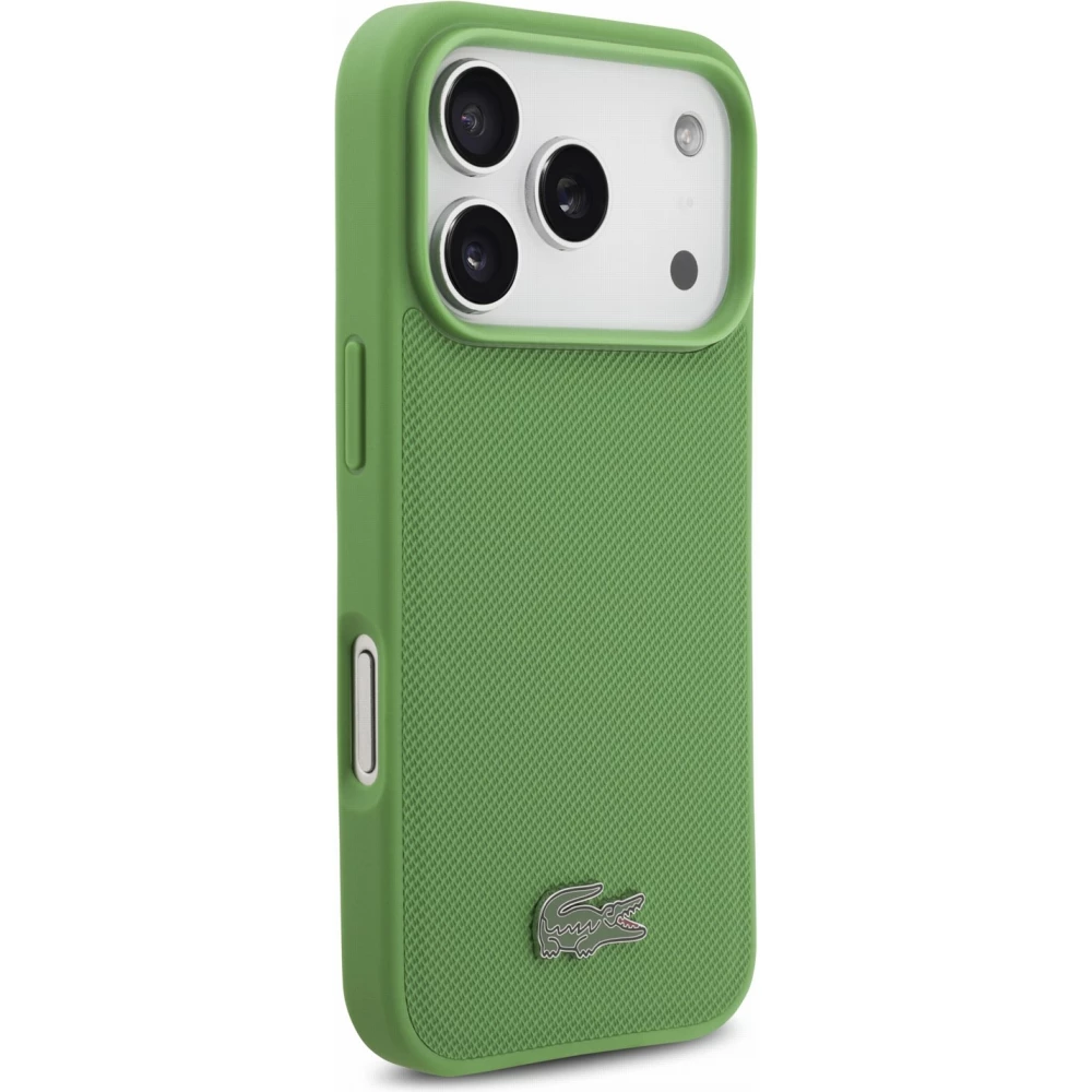 Coque iPhone 17 Pro - Lacoste Petit Pique MagSafe avec logo métal protection élégante et durable - Vert