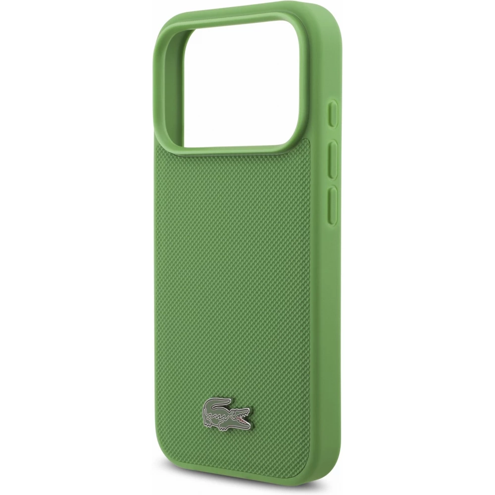 Coque iPhone 17 Pro - Lacoste Petit Pique MagSafe avec logo métal protection élégante et durable - Vert