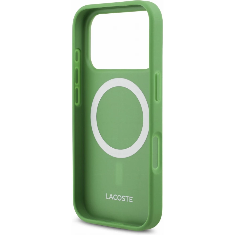 Coque iPhone 17 Pro - Lacoste Petit Pique MagSafe avec logo métal protection élégante et durable - Vert
