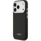 iPhone 17 Pro Case H&uuml;lle - Lacoste PU Leder Champs Elysees MagSafe elegante und langlebige Schutzh&uuml;lle - Schwarz