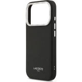 iPhone 17 Pro Case H&uuml;lle - Lacoste PU Leder Champs Elysees MagSafe elegante und langlebige Schutzh&uuml;lle - Schwarz