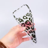 iPhone 17 Pro Case Hülle - Leopard Schwarz/Weiss Klare Silikon Schutzhülle - Schwarz
