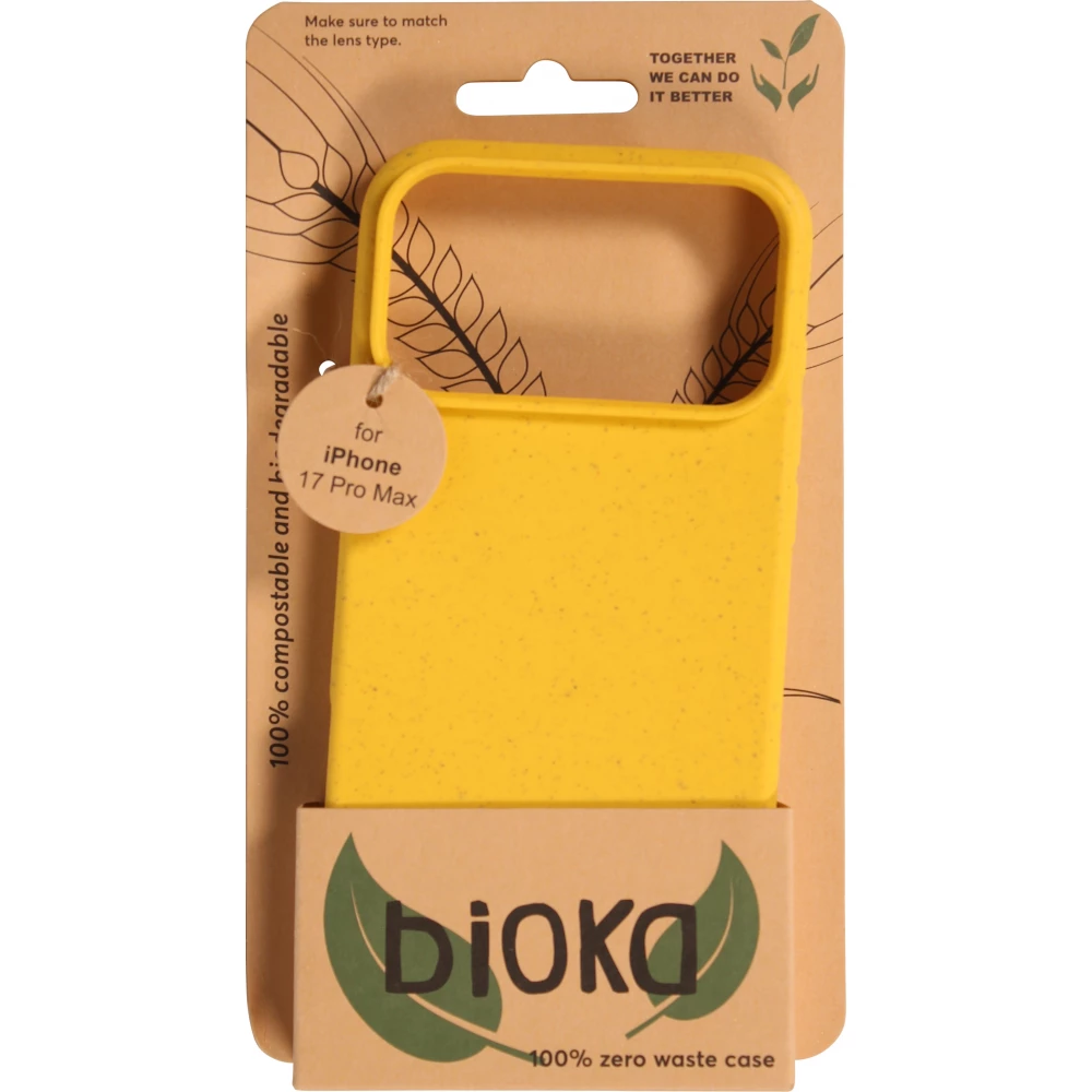 Coque iPhone 17 Pro Max - Bioka biodégradable et compostable Eco-Friendly jaune