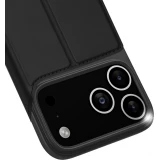 Coque iPhone 17 Pro Max - Dux Ducis Skin Pro avec rabat et emplacement pour cartes en cuir synth&eacute;tique PU et TPU flexible - Noir